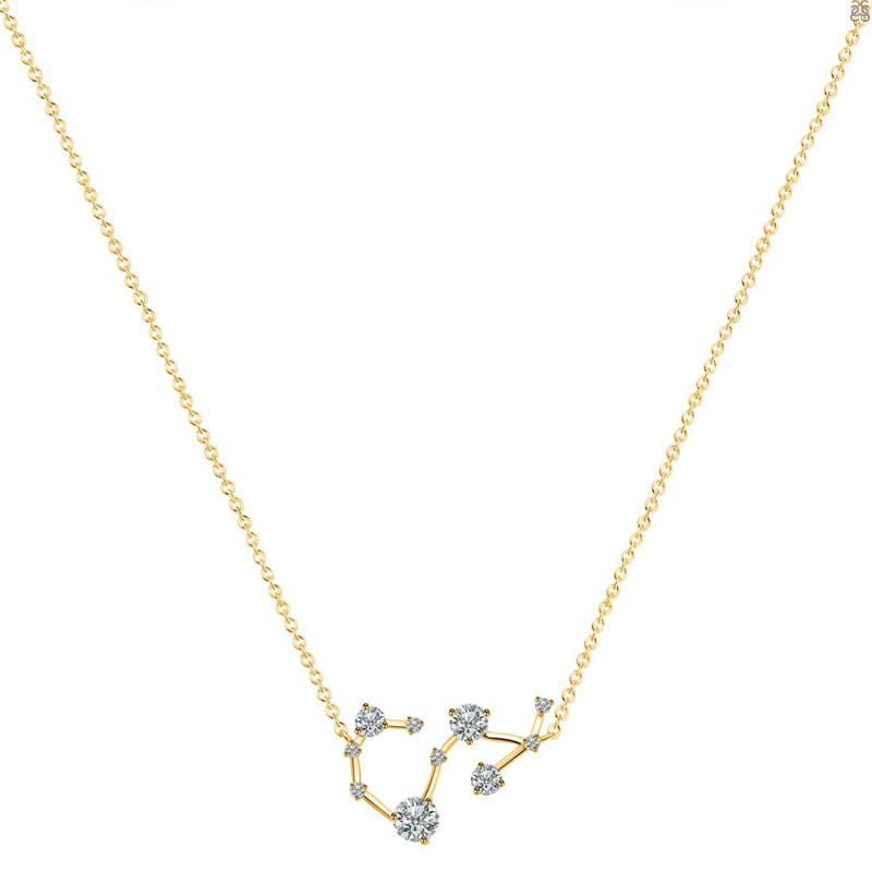 Scorpio Zodiac Star Constellation Crystal & White Topaz Necklace CST-RDN-495.