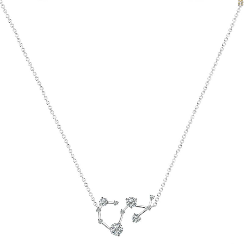 Scorpio Zodiac Star Constellation Crystal & White Topaz Necklace CST-RDN-495.
