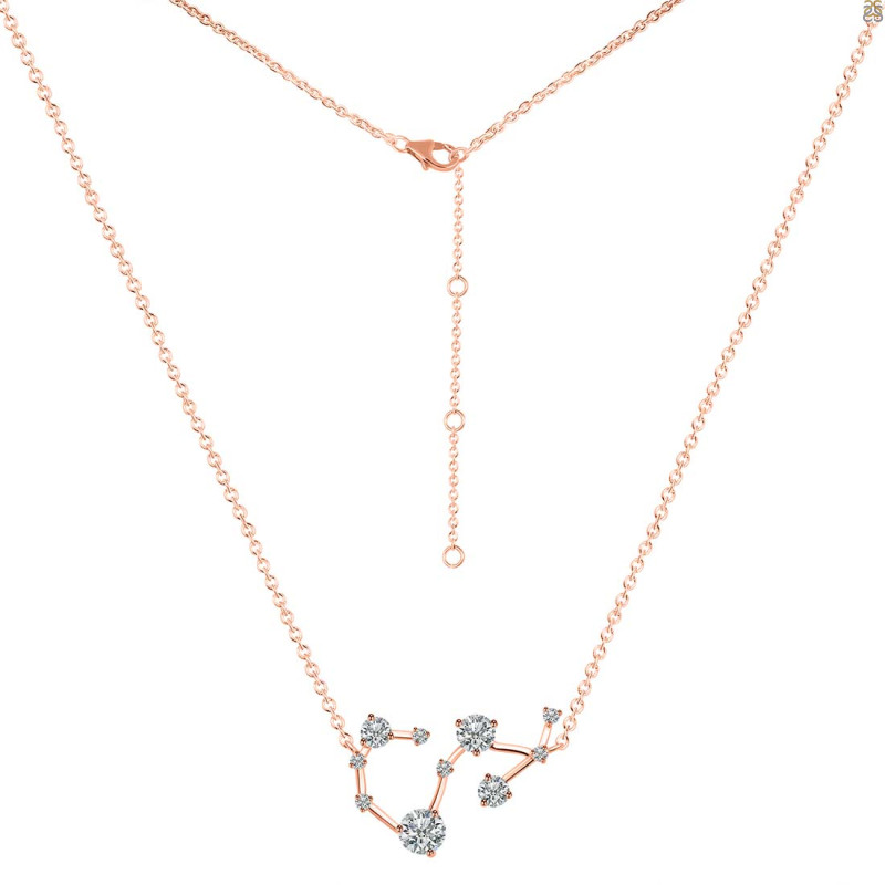 Scorpio Zodiac Star Constellation Crystal & White Topaz Necklace CST-RDN-495.