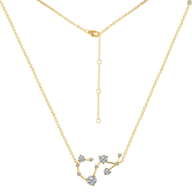 Scorpio Zodiac Star Constellation Crystal & White Topaz Necklace CST-RDN-495.