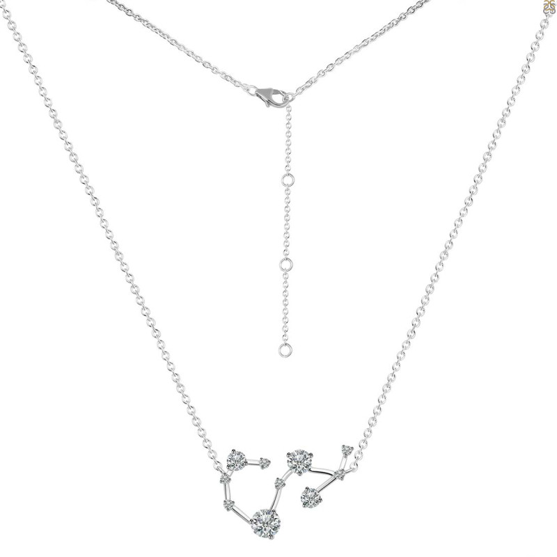 Scorpio Zodiac Star Constellation Crystal & White Topaz Necklace