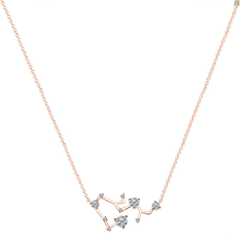 Sagittarius Zodiac Star Constellation Crystal & White Topaz Necklace CST-RDN-496.