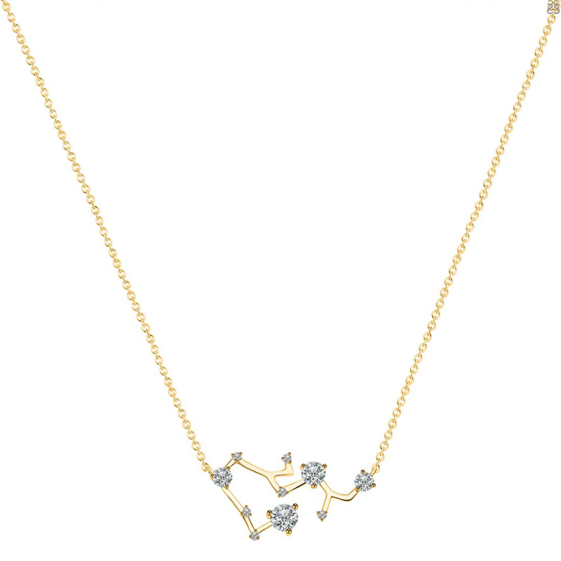Sagittarius Zodiac Star Constellation Crystal & White Topaz Necklace CST-RDN-496.