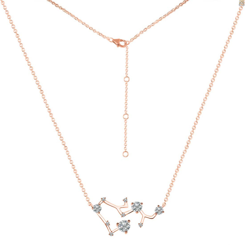 Sagittarius Zodiac Star Constellation Crystal & White Topaz Necklace CST-RDN-496.