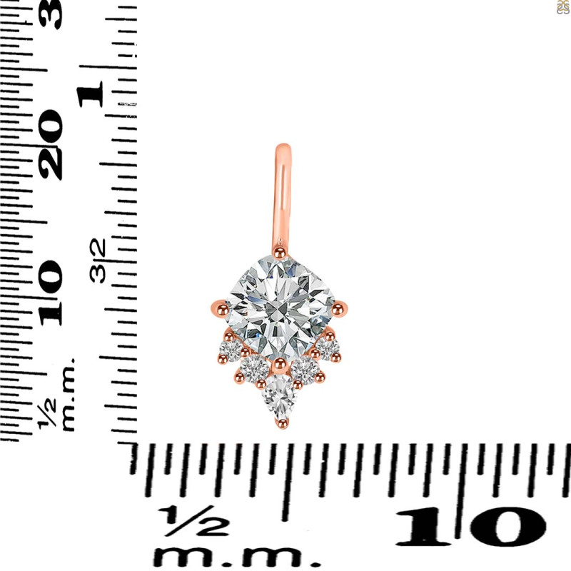 Crystal & White Topaz Pendant CST-RDP-729.