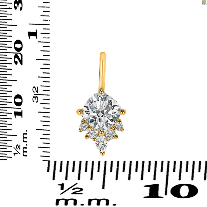 Crystal & White Topaz Pendant CST-RDP-729.