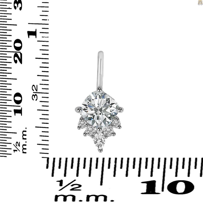 Crystal & White Topaz Pendant CST-RDP-729.