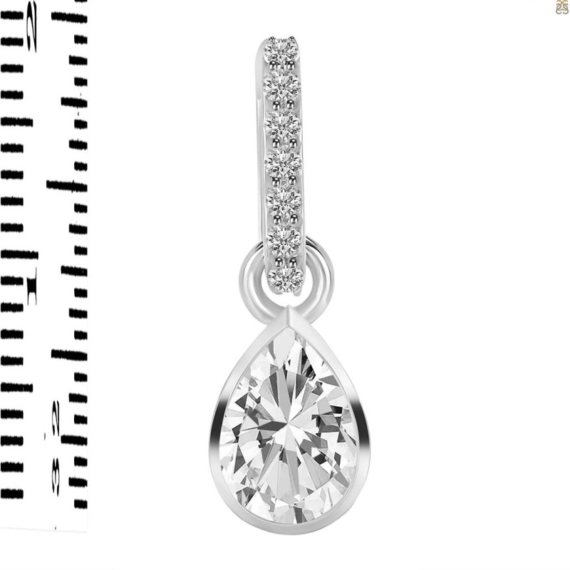 Crystal Quartz & White Topaz Pendant CST-RDP-779-CZ-LOOP.