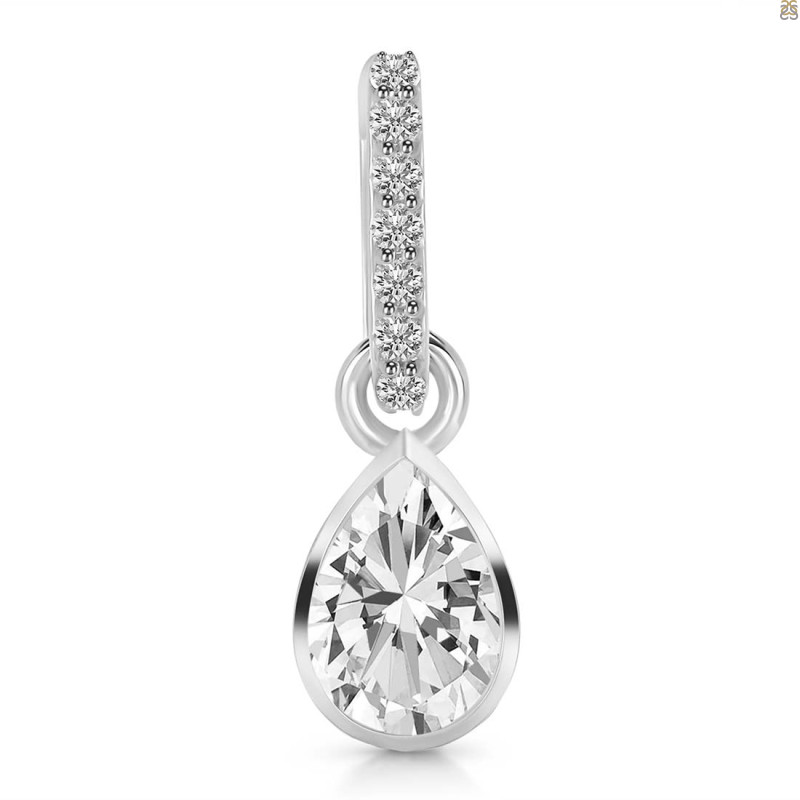 Crystal Quartz & White Topaz Pendant CST-RDP-779-CZ-LOOP.