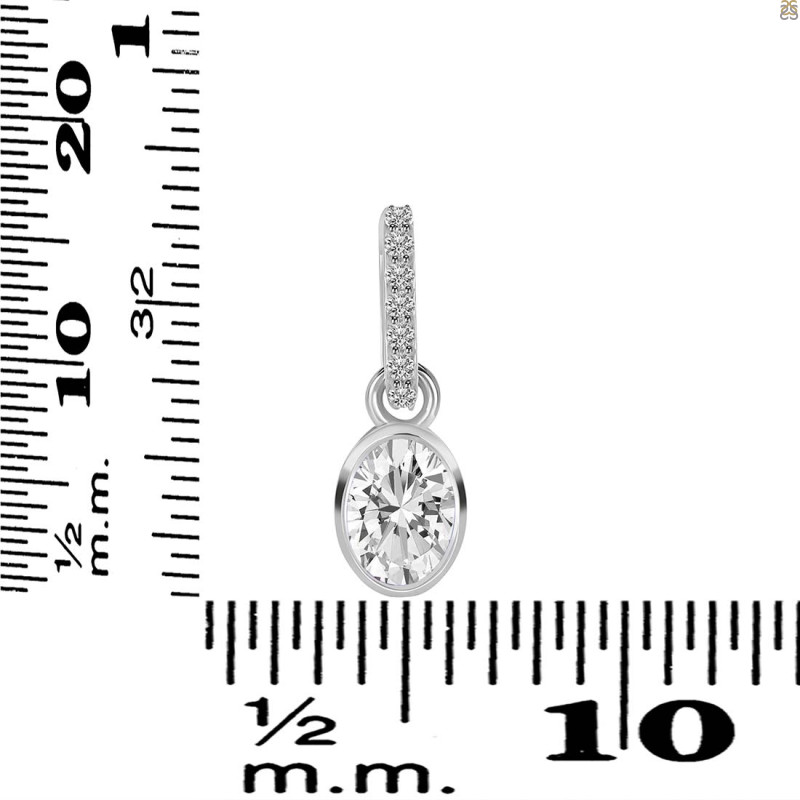 Crystal & White Topaz Pendant CST-RDP-780-CZ-LOOP.