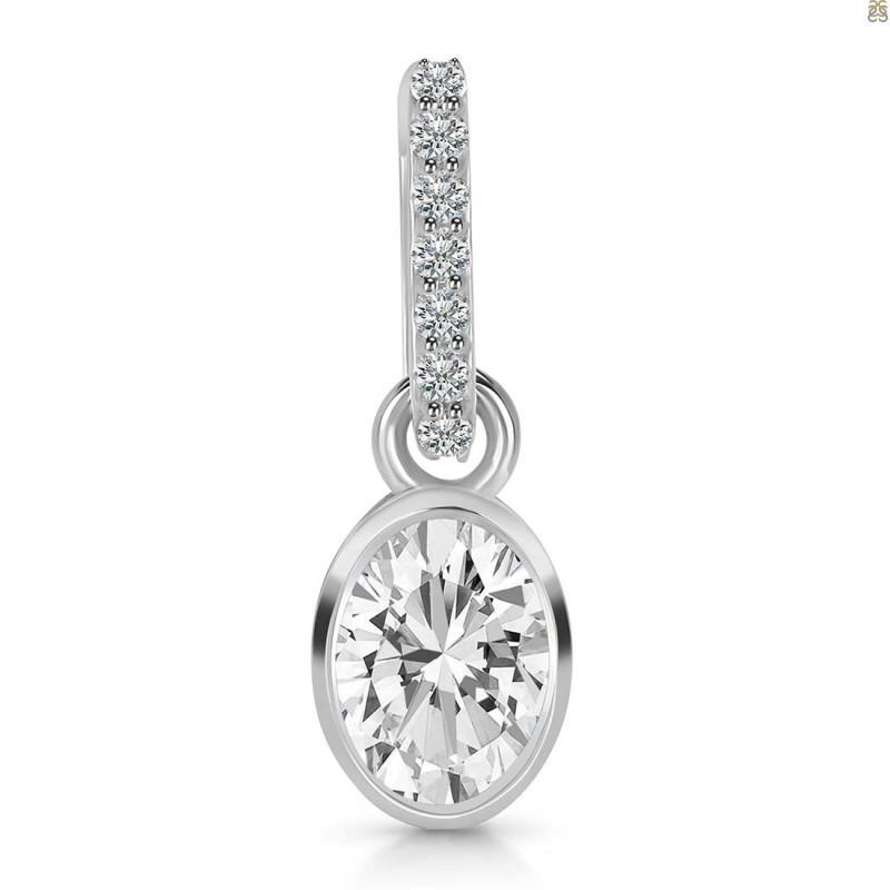 Crystal & White Topaz Pendant CST-RDP-780-CZ-LOOP.
