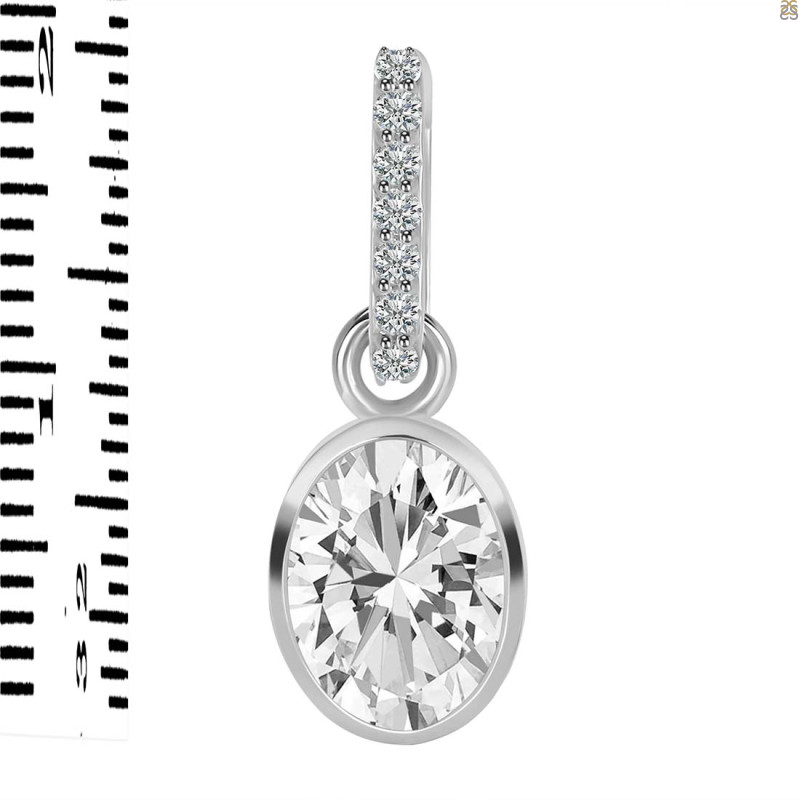 Crystal & White Topaz Pendant CST-RDP-792-CZ-LOOP.