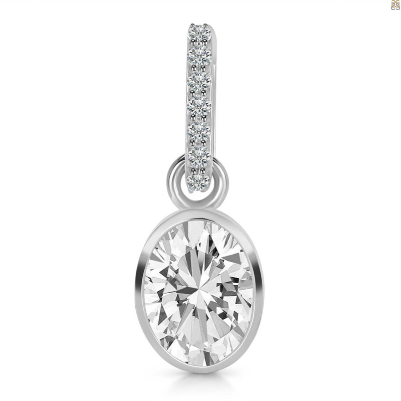 Crystal & White Topaz Pendant CST-RDP-792-CZ-LOOP.