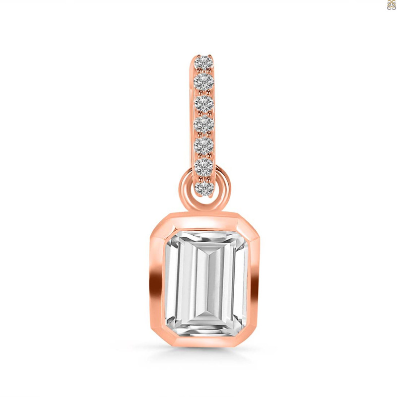 Crystal & White Topaz Pendant CST-RDP-955-CZ-LOOP.