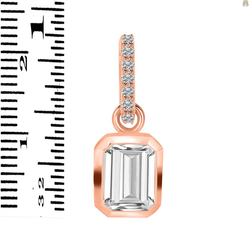 Crystal & White Topaz Pendant CST-RDP-955-CZ-LOOP.