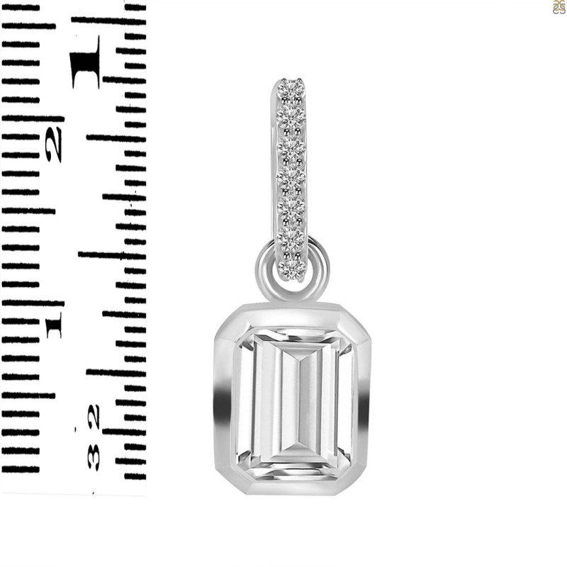 Crystal & White Topaz Pendant CST-RDP-955-CZ-LOOP.