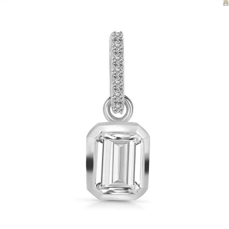 Crystal & White Topaz Pendant CST-RDP-955-CZ-LOOP.
