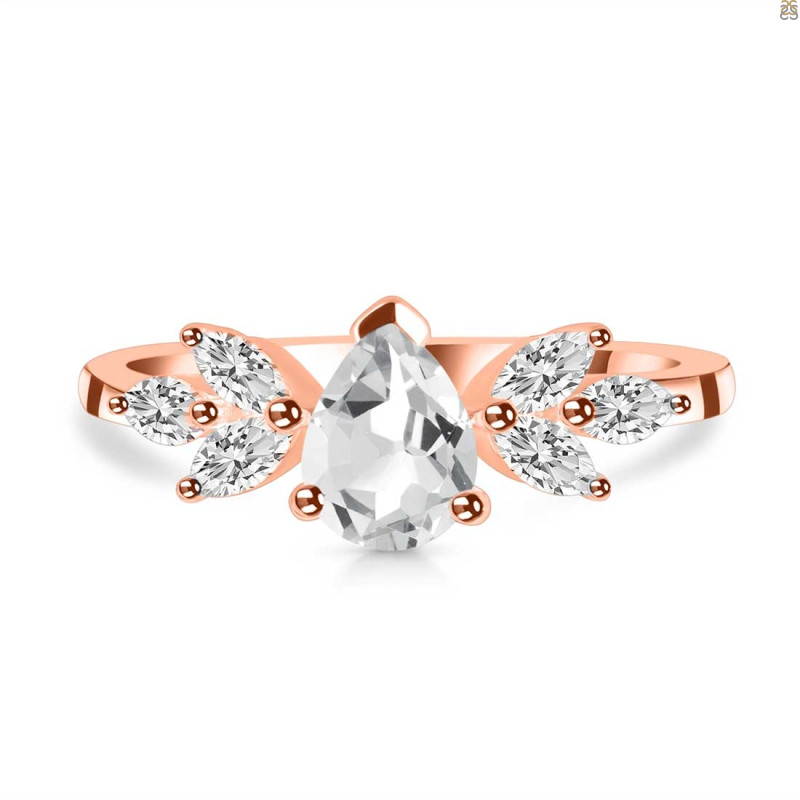 Crystal & White Topaz Ring CST-RDR-2556.