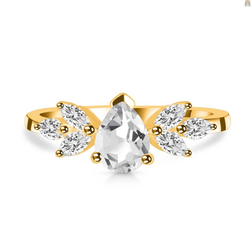 Crystal & White Topaz Ring CST-RDR-2556.