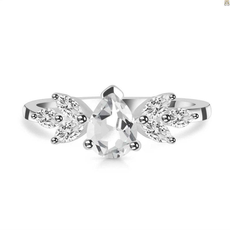 Crystal & White Topaz Ring CST-RDR-2556.
