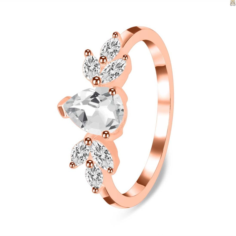 Crystal & White Topaz Ring CST-RDR-2556.