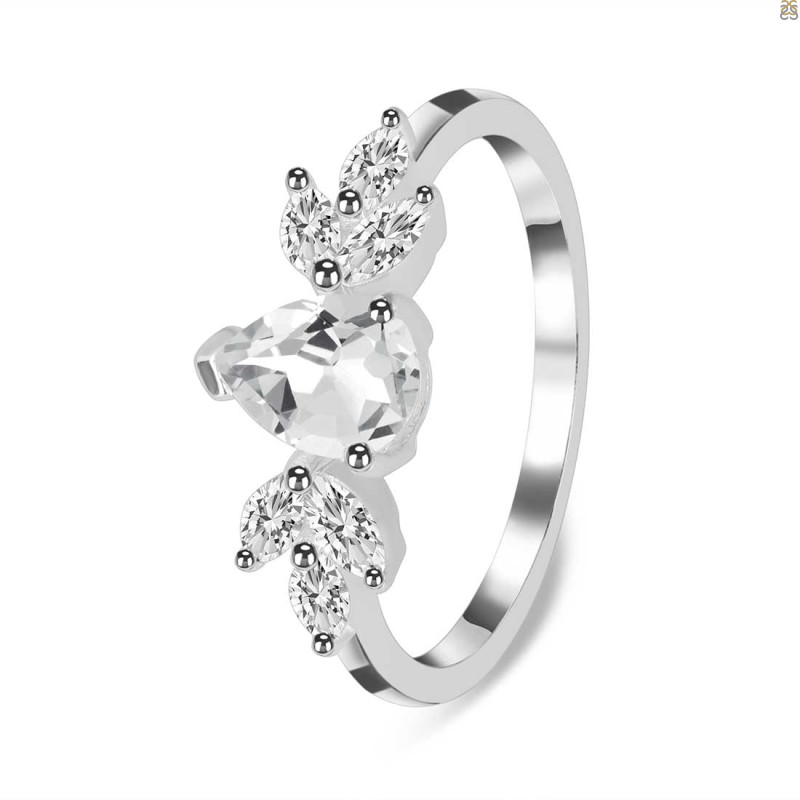 Crystal & White Topaz Ring
