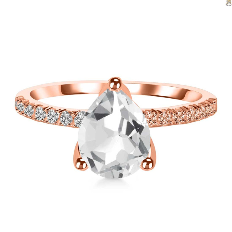 Crystal & White Topaz Ring CST-RDR-2860.