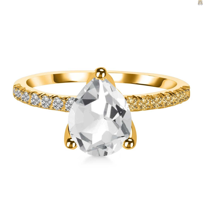 Crystal & White Topaz Ring CST-RDR-2860.