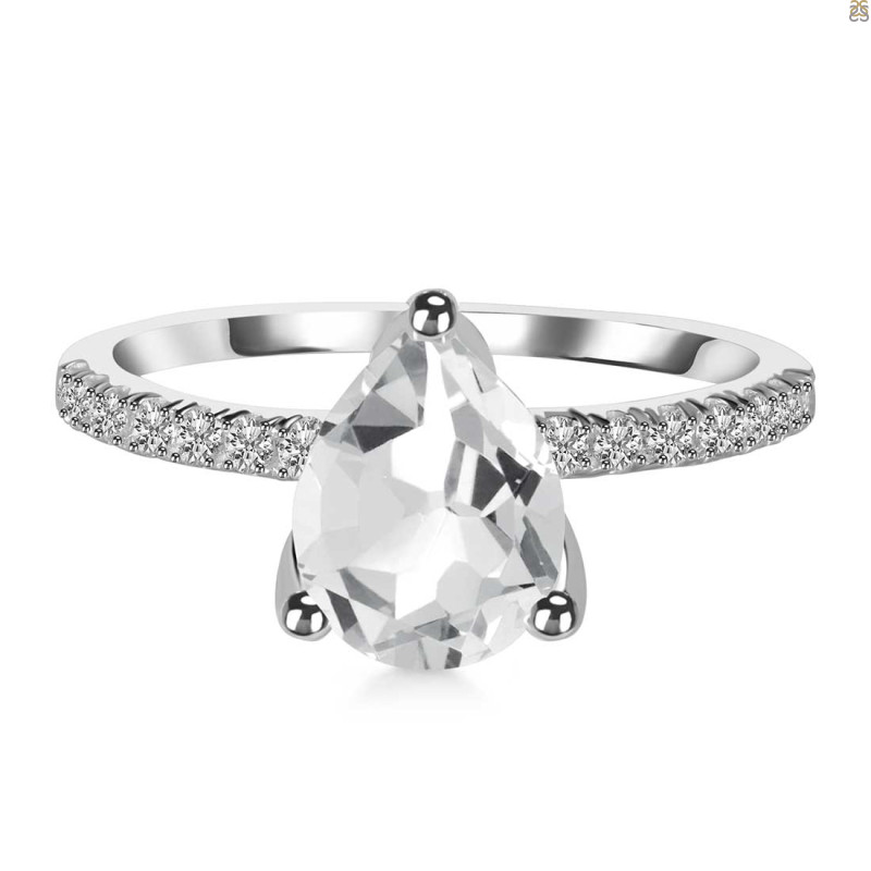 Crystal & White Topaz Ring CST-RDR-2860.