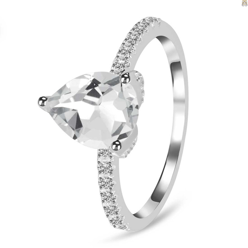Crystal & White Topaz Ring