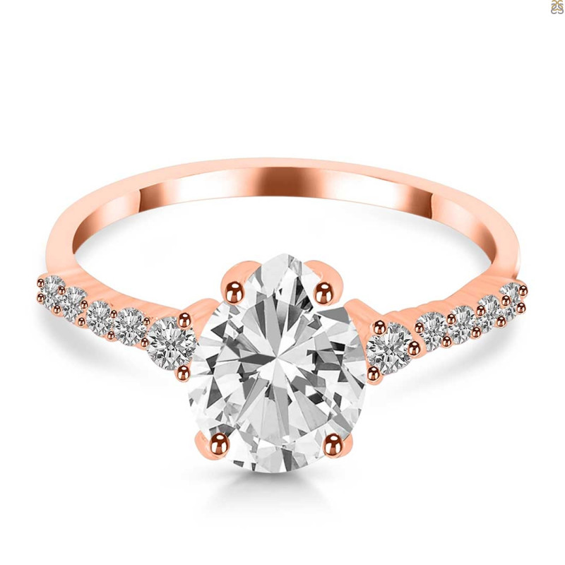 Crystal & White Topaz Ring CST-RDR-3148.