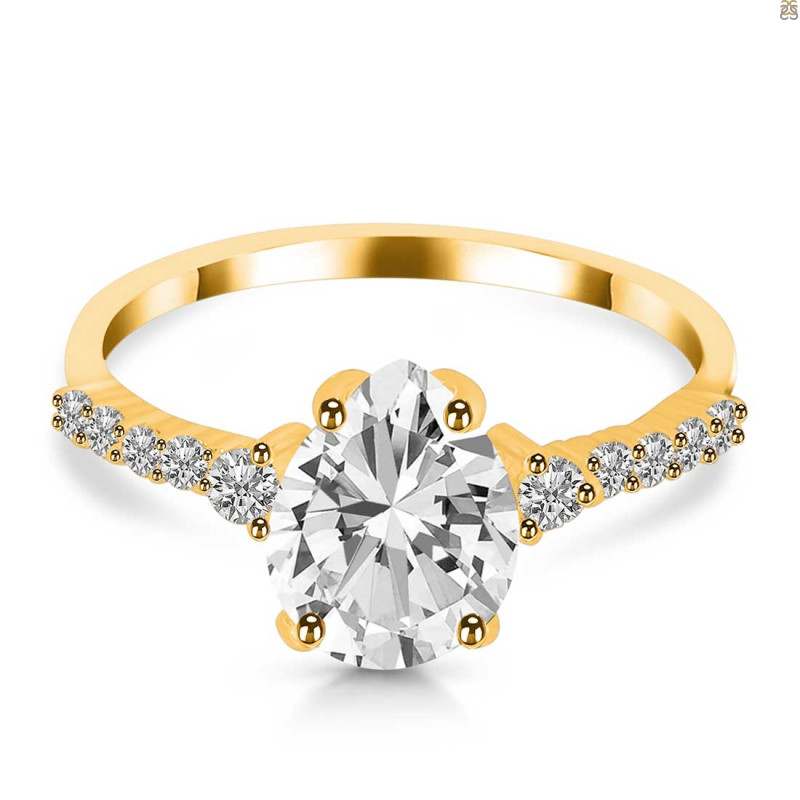Crystal & White Topaz Ring CST-RDR-3148.