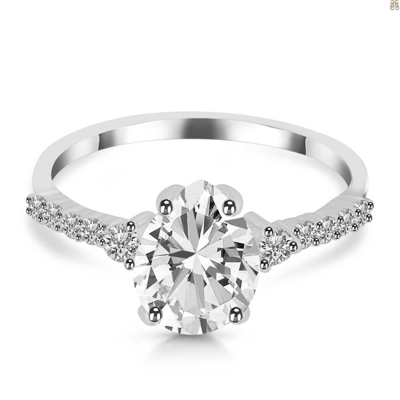 Crystal & White Topaz Ring CST-RDR-3148.