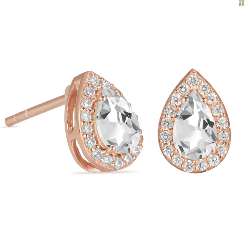 Crystal  & White Topaz Stud Earring CST-RE-52.