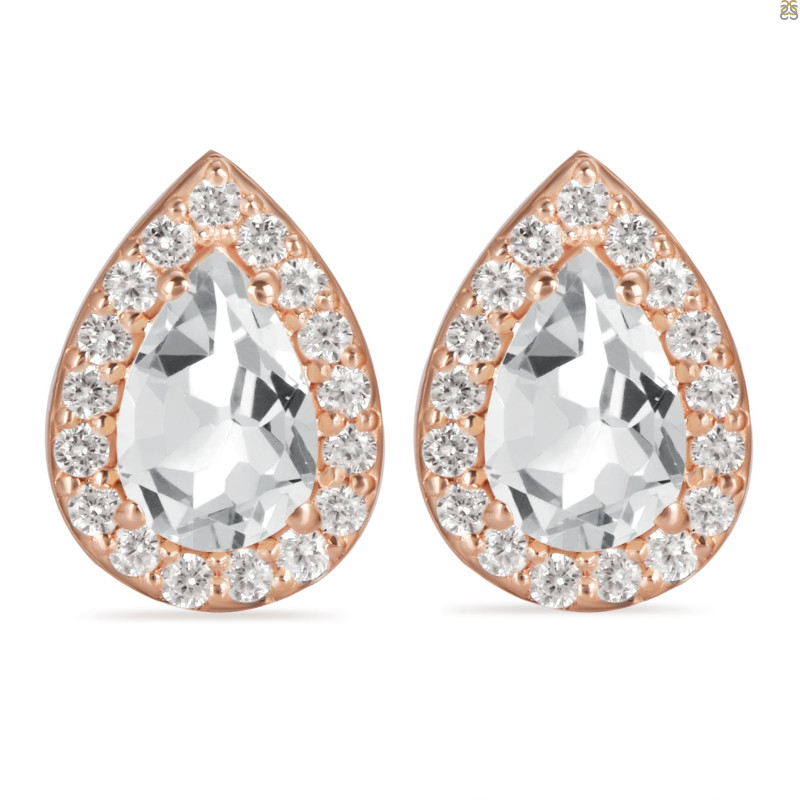 Crystal  & White Topaz Stud Earring CST-RE-52.
