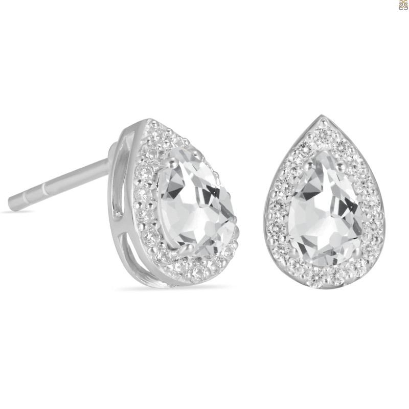Crystal  & White Topaz Stud Earring
