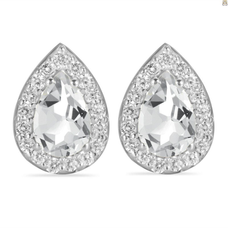 Crystal  & White Topaz Stud Earring CST-RE-52.