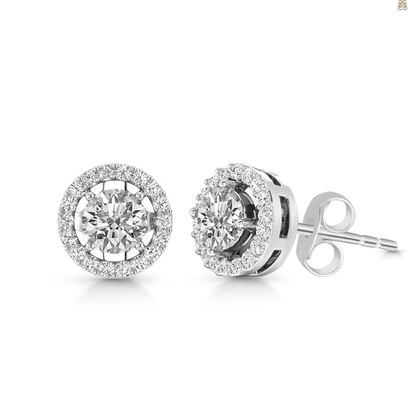 Crystal & White Topaz Stud Earring