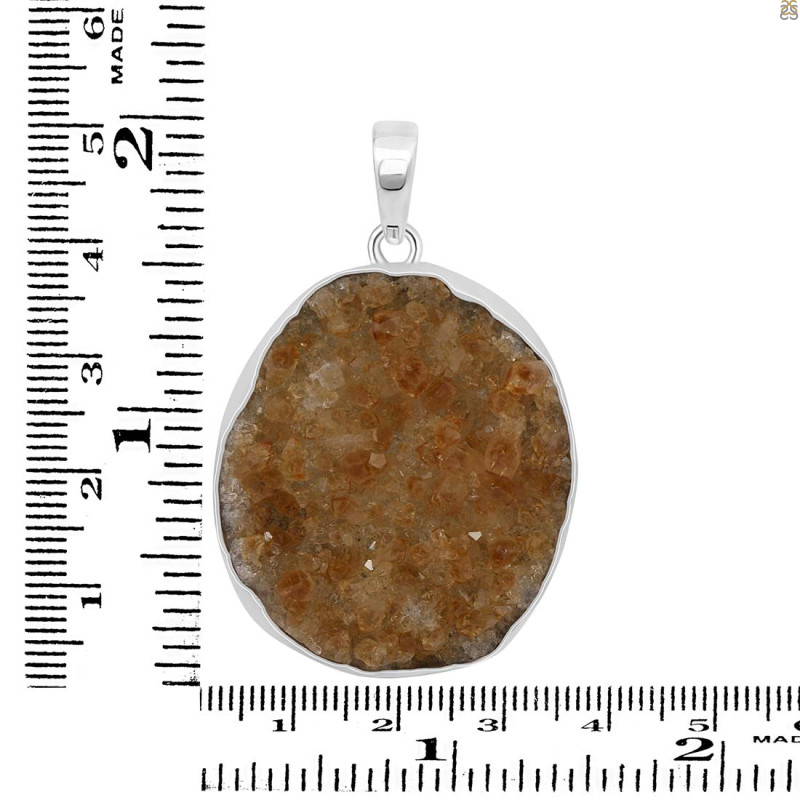 Citrine Druzy Pendant-SP CTD-1-10