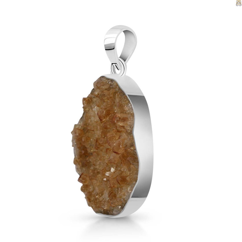 Citrine Druzy Pendant-SP