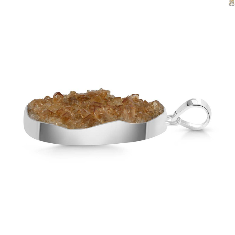 Citrine Druzy Pendant-SP CTD-1-10