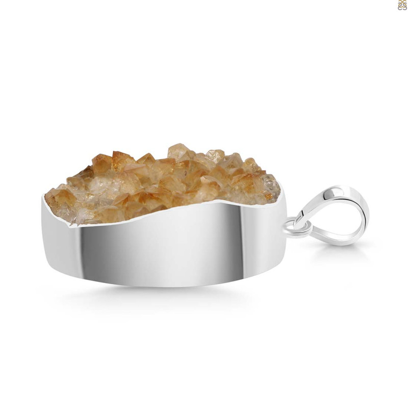 Citrine Druzy Pendant-SP CTD-1-11