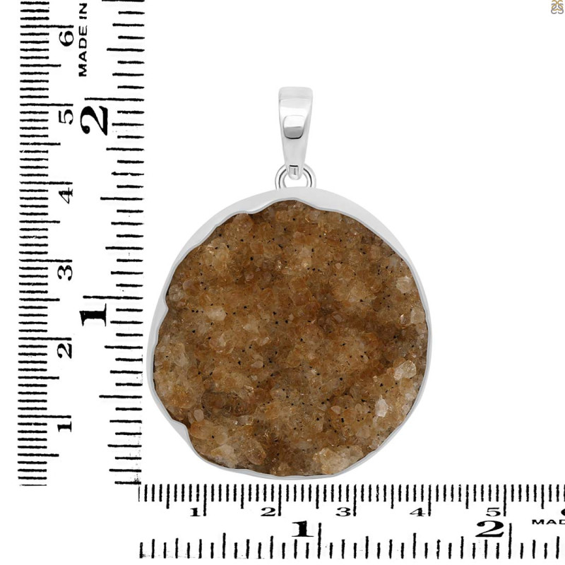 Citrine Druzy Pendant-SP CTD-1-12