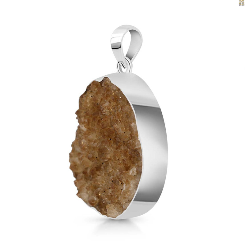 Citrine Druzy Pendant-SP