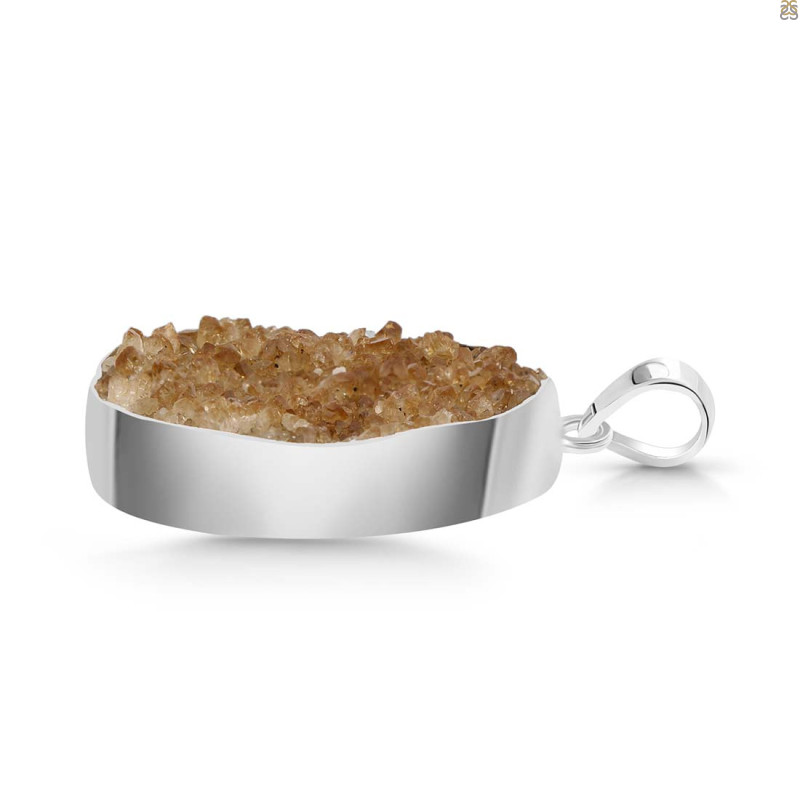 Citrine Druzy Pendant-SP CTD-1-12
