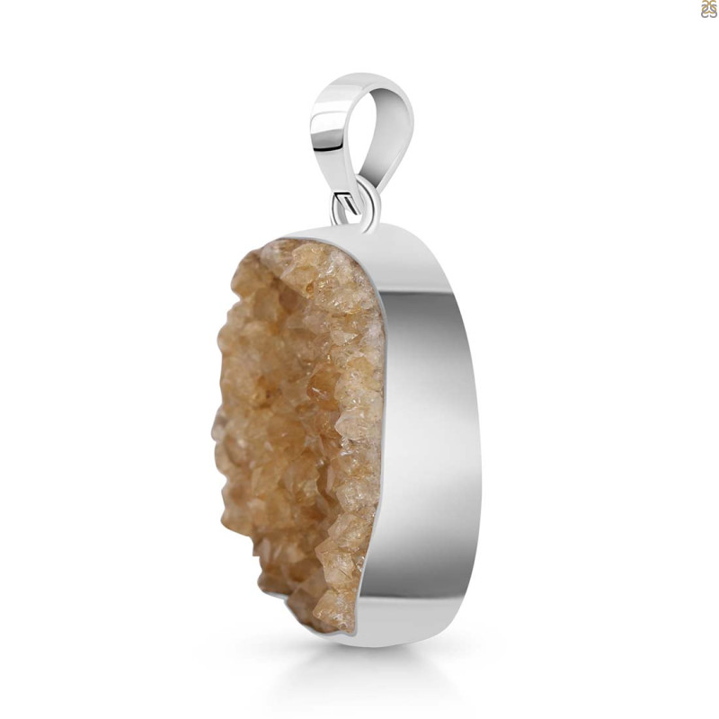 Citrine Druzy Pendant-SP