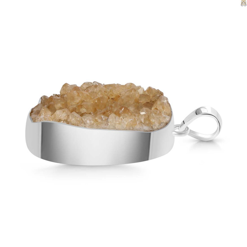 Citrine Druzy Pendant-SP CTD-1-19