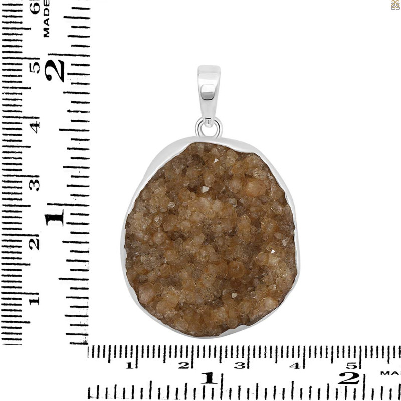 Citrine Druzy Pendant-SP CTD-1-21