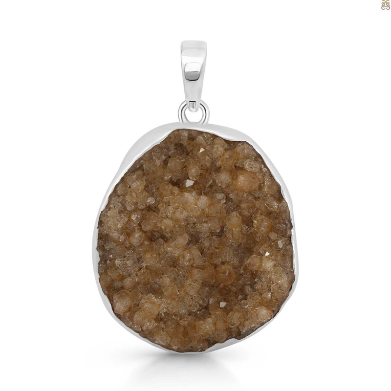 Citrine Druzy Pendant-SP CTD-1-21
