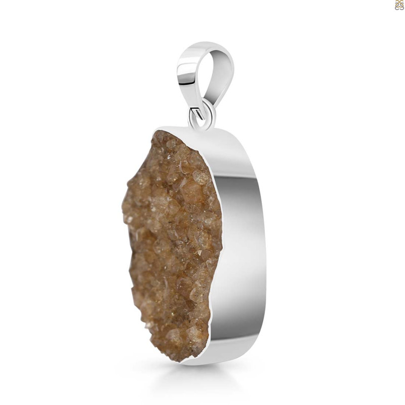 Citrine Druzy Pendant-SP